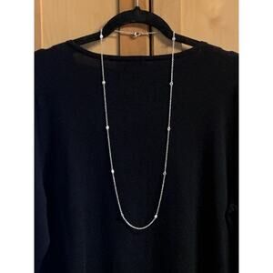 Judith Ripka Station Necklace Sterling Silver and CZ's 36 Inches